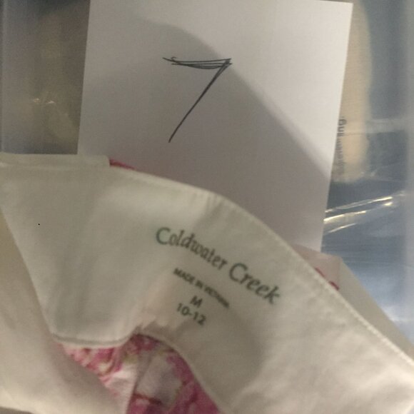 Coldwater Creek Tunic Top Womens M 10-12 Pink Floral Print Linen/Poly 3/4 Sleeve - Picture 8 of 8